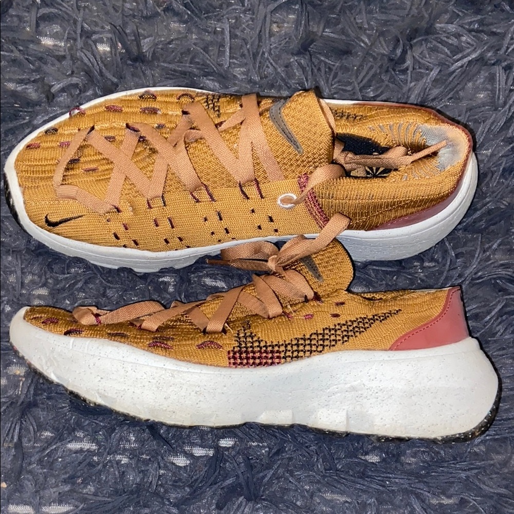 Stylish Gold and White Sneakers